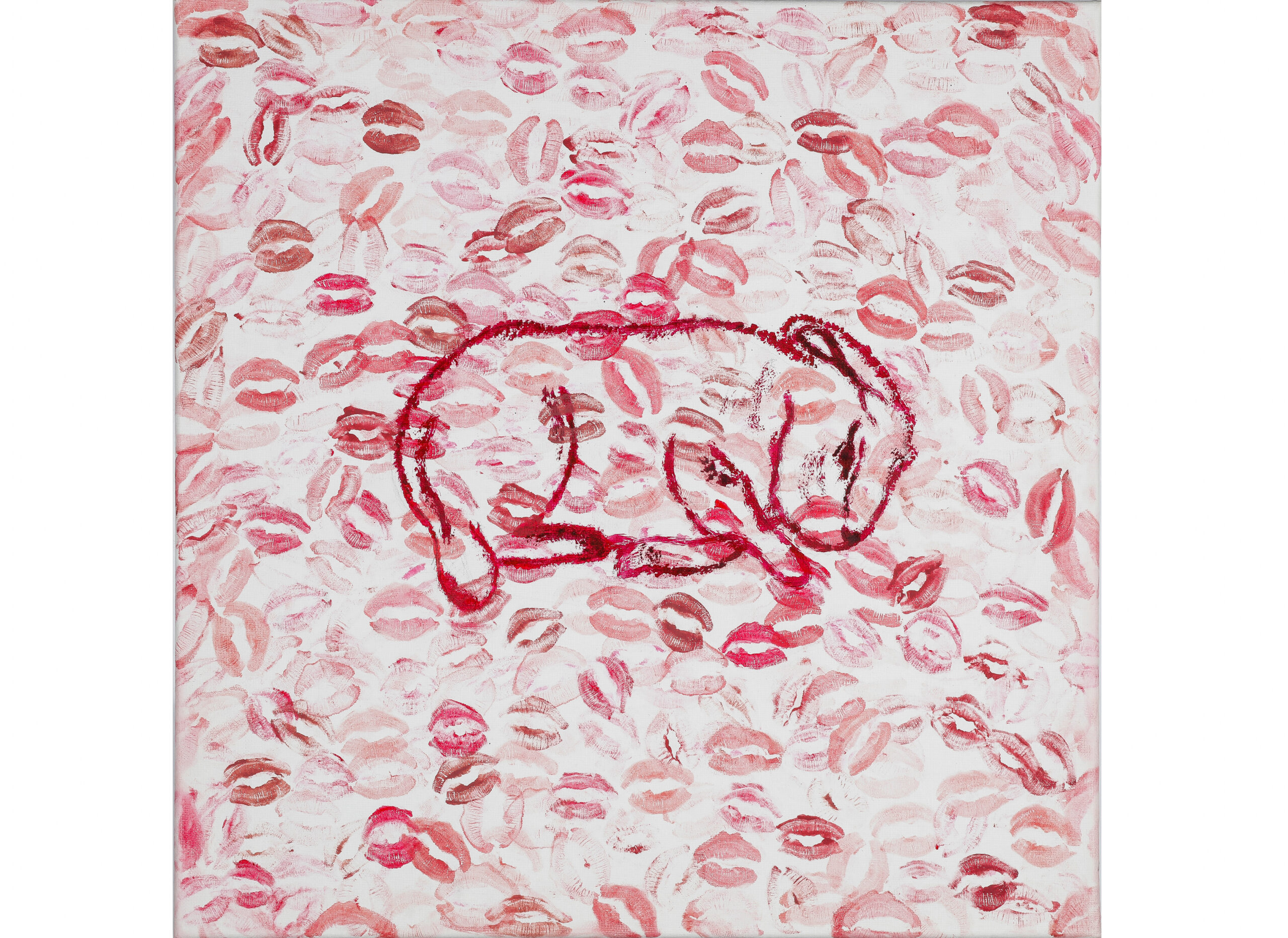 The artwork I created with 99+ kisses to symbolize how beautifully the media covers up the horrible act of animal cruelty.